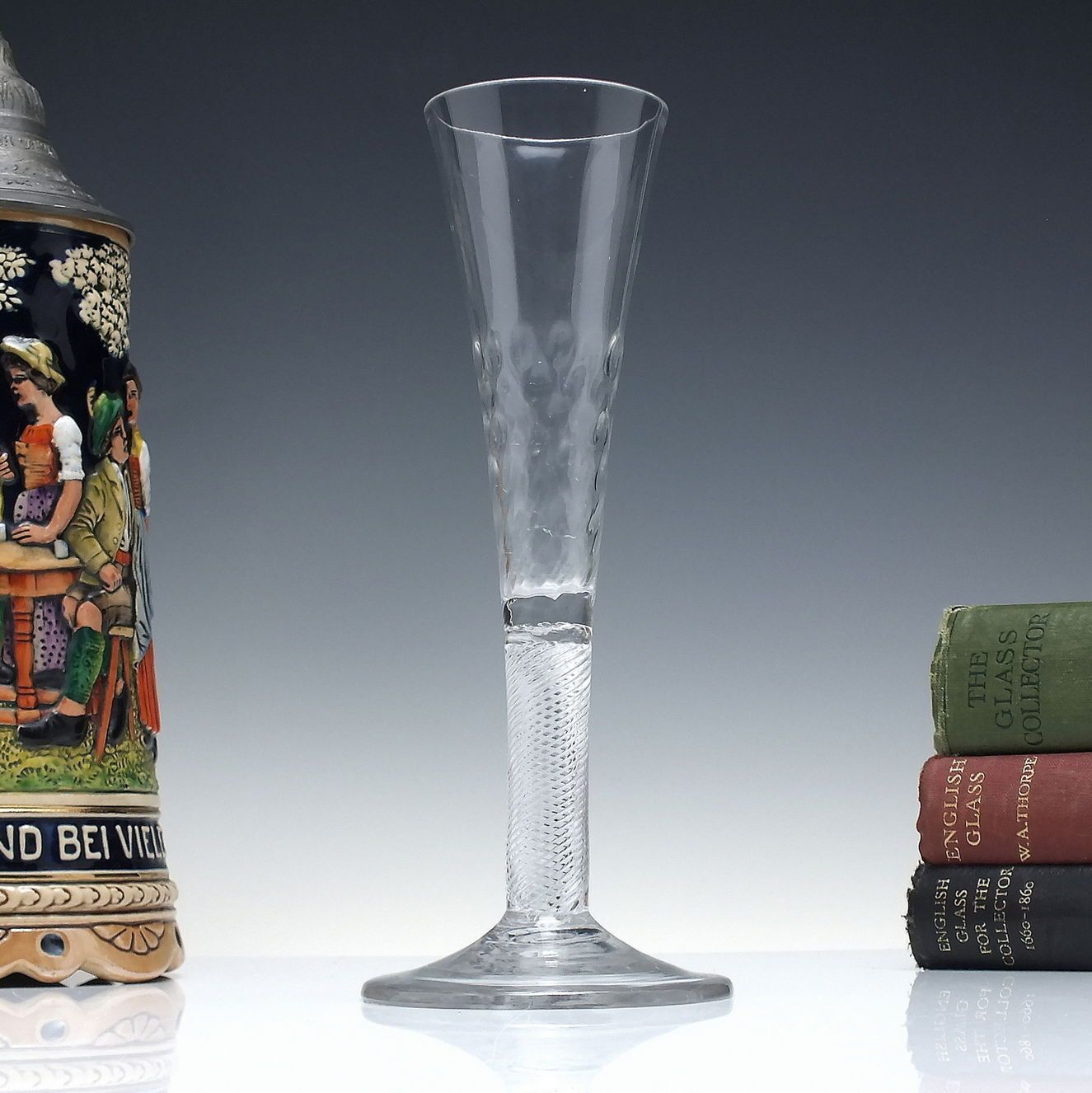 Rare Antique Georgian Air Champagne Flute Glass C1750 (8.5 Inches Tall)