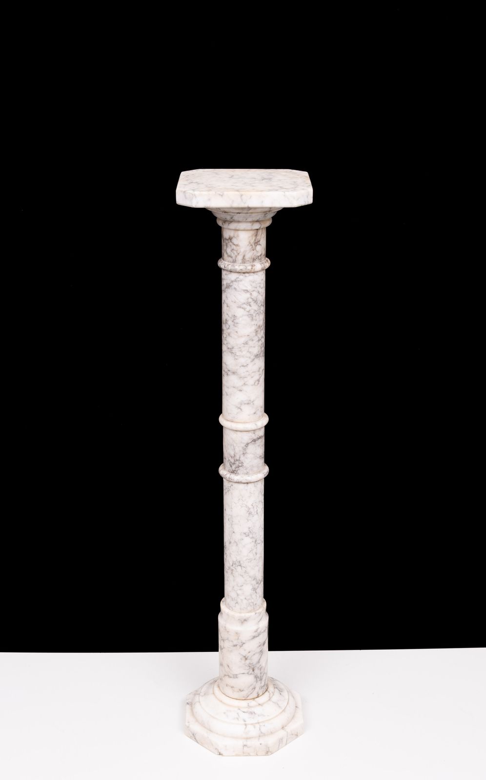 An Antique Italian Ring Turned Alabaster Pedestal 19th Century photo Furniture