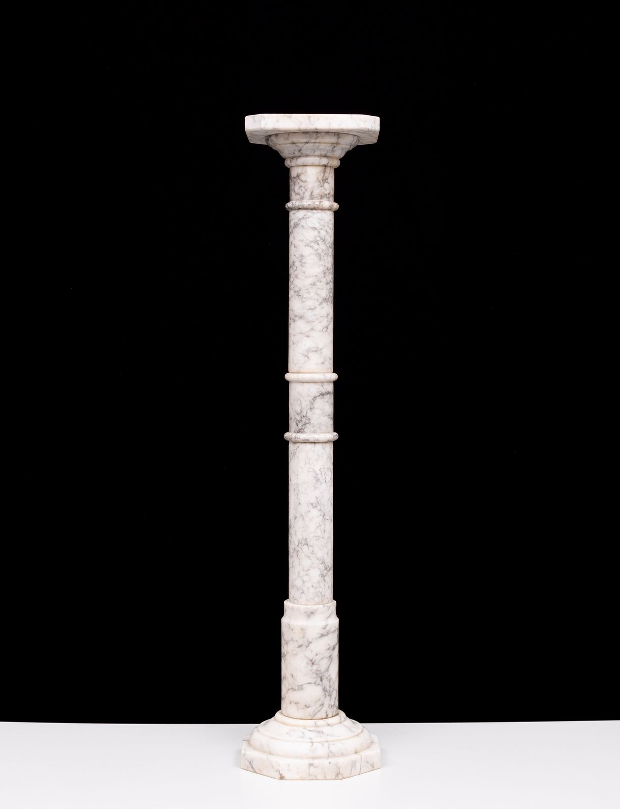 photo furniture An Antique Italian Ring Turned Alabaster Pedestal 19th Century