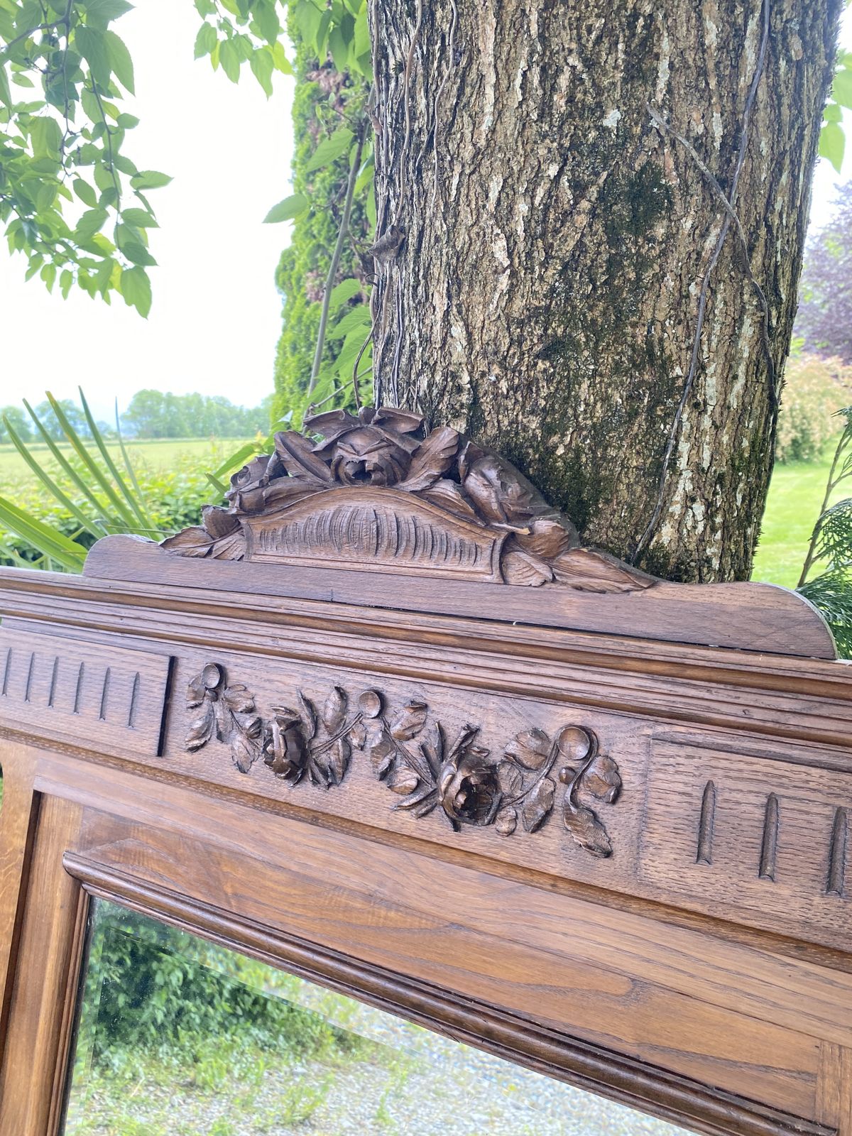 Large Bevelled Mirror In Carved Wood   Neo Renaissance Style, 19th Century photo for sale