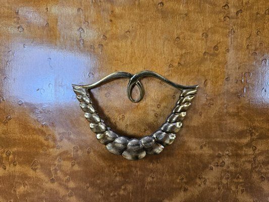 2628.0 Art Deco Sideboard In Mahogany And Maple With Black Glass And Brass Finishes By Osvaldo Borsani For La Permanente Mobili Cantù, 1950 photo
