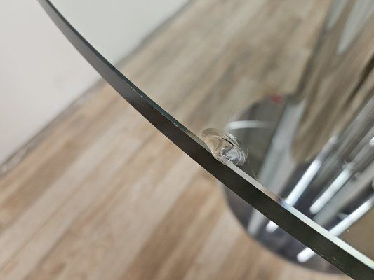 Vintage Metal Table With Round Glass Top, 1970s photo buy