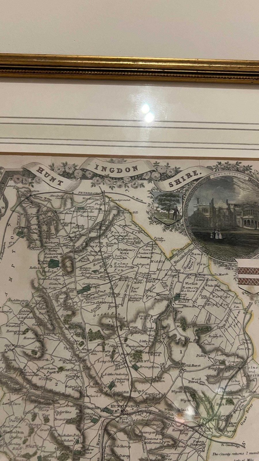 Framed 19th Century Map Of Huntingdonshire By Thomas Moule – Decorative Antique County Map photo buy