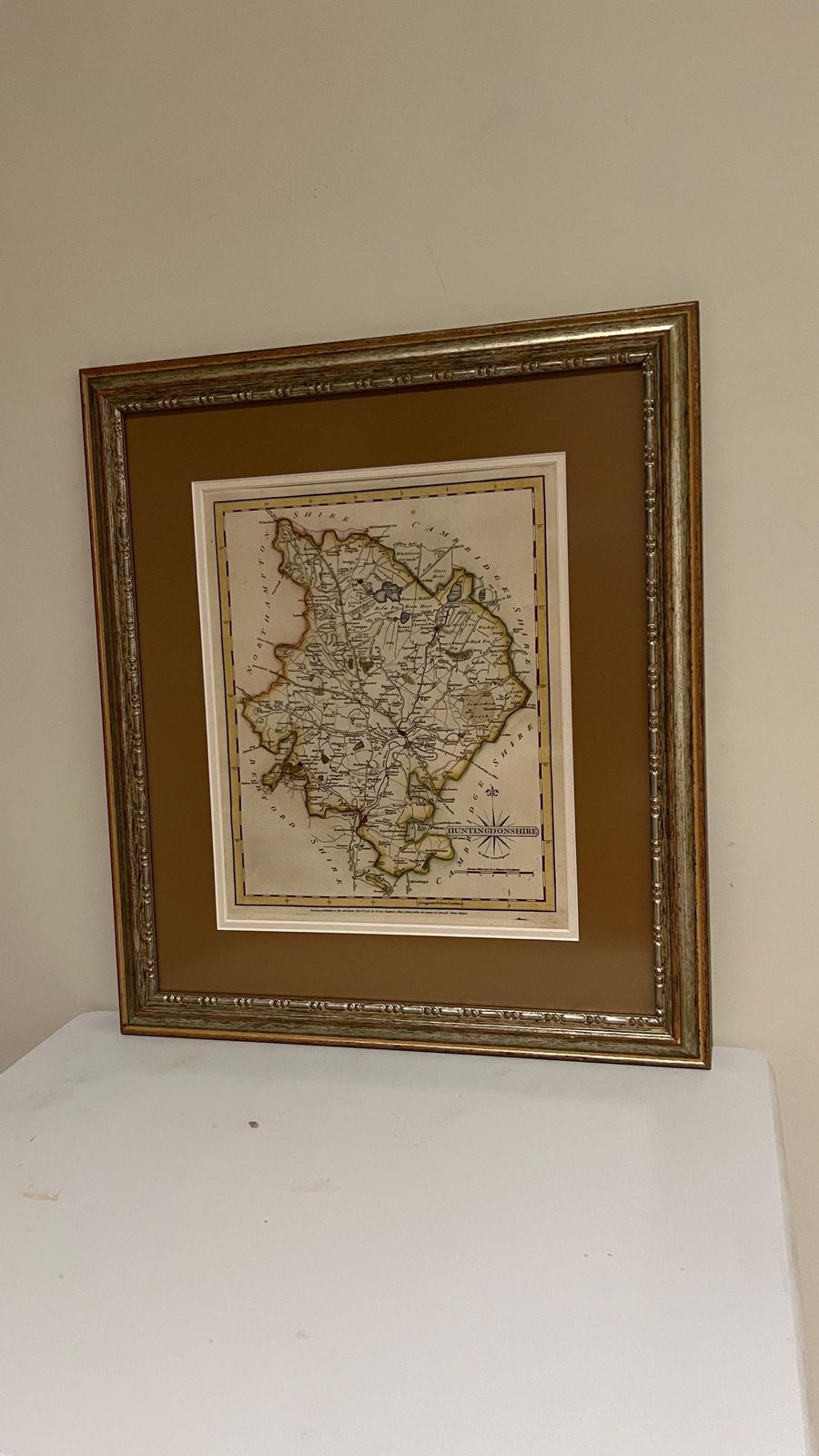 photo for sale Framed 18th Century Map Of Huntingdonshire By John Cary, C.1787 – Antique English County Map