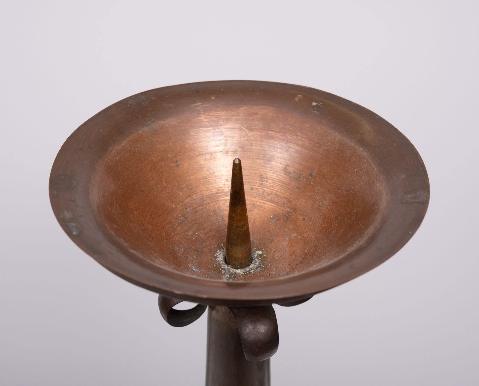 Amsterdam School Art Deco Hammered Copper Candle Stand Holland photo for sale