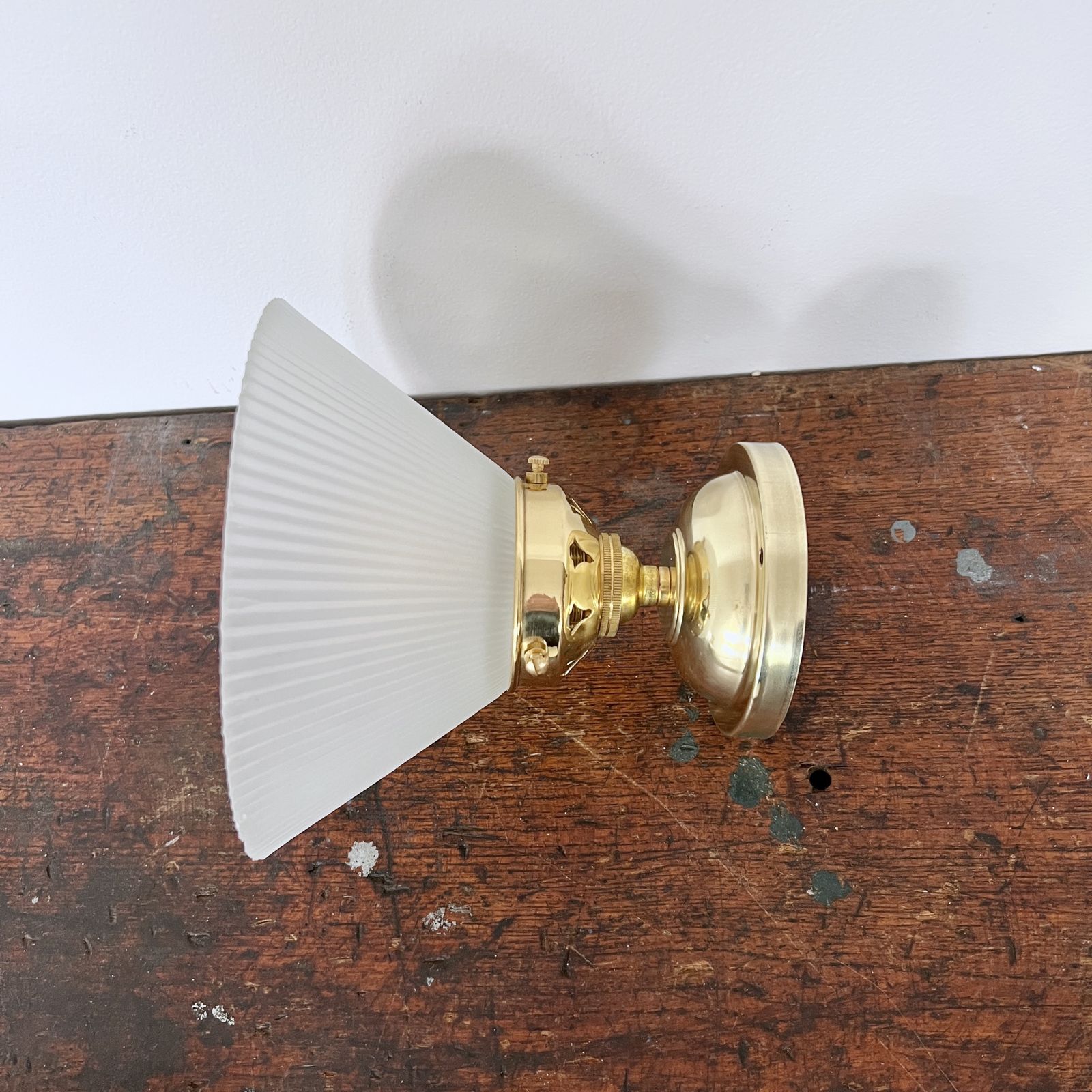 Frosted Conical Polished Brass Flush Fitting Lights photo for sale
