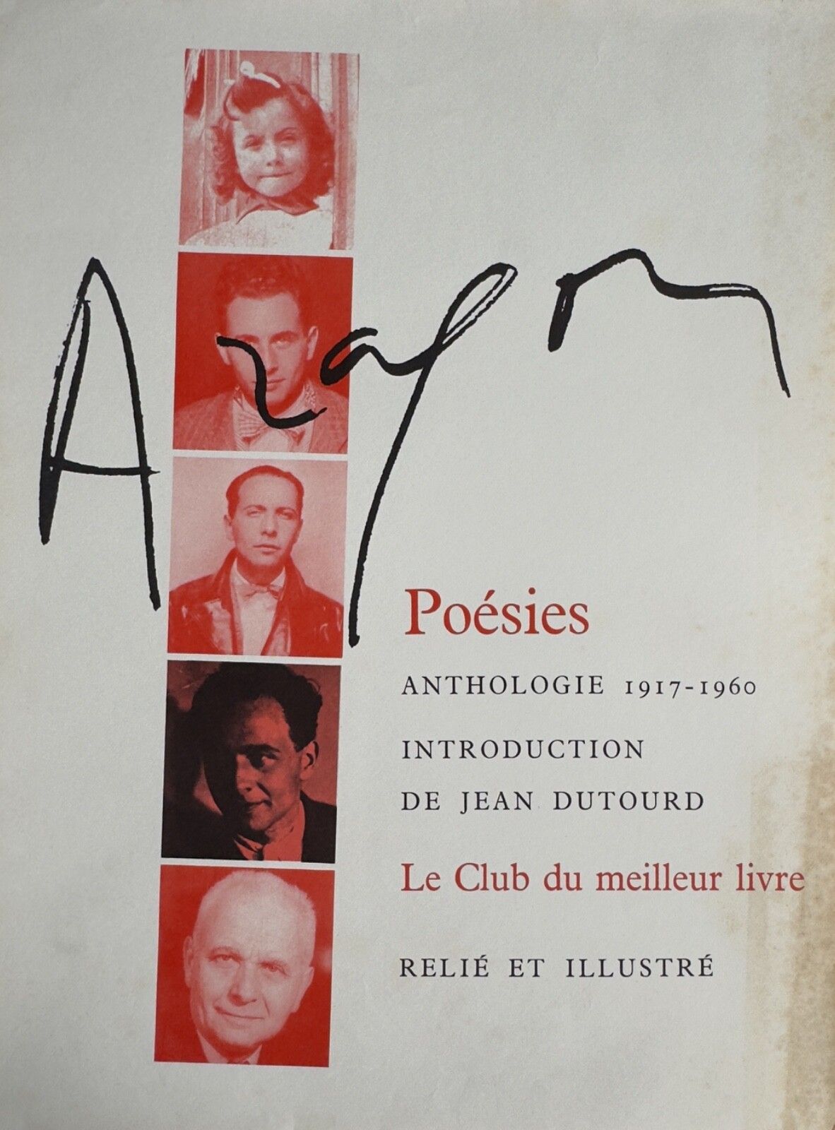 Aragon Poems Vintage 1960s Club Of The Best Book Poster 40x30 Cm Massin
