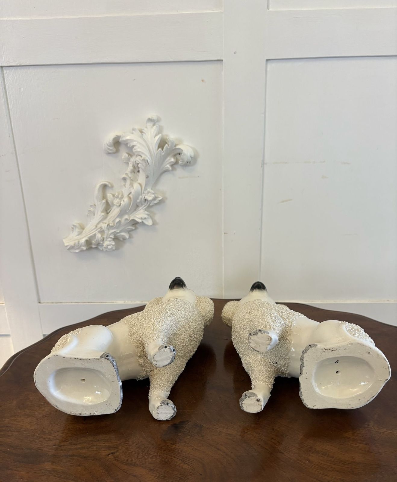 Art Pair Of Antique 19th Century Quality Staffordshire Poodles photo