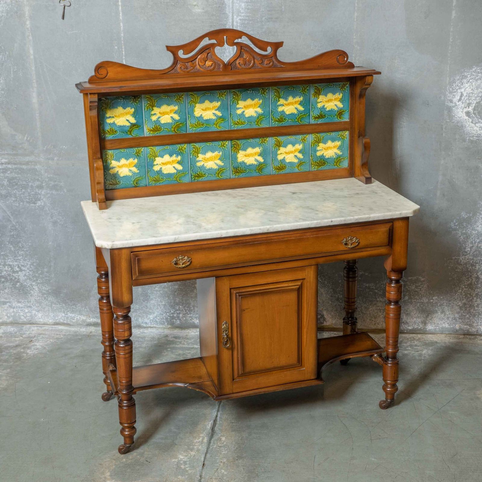 Late Victorian Walnut Washstand
