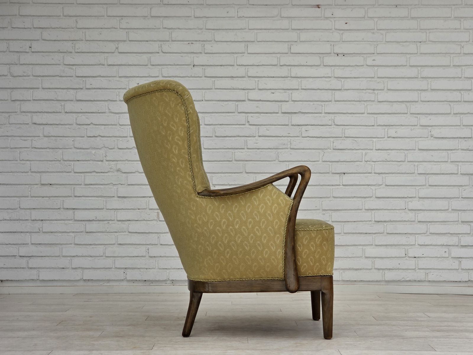 photo for sale 1960s, Danish Armchair By Slagelse Møbelværk, Model 157, Velour.