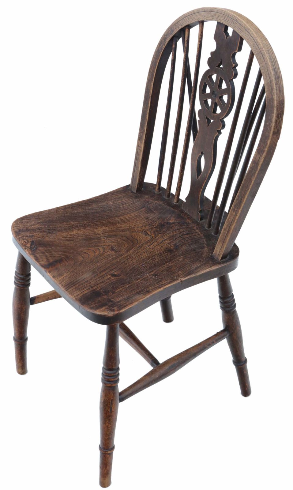 2995.0 Antique Harlequin Set Of 8 (6 Plus 2) Ash Elm Beech Kitchen Dining Chairs C1910 photo