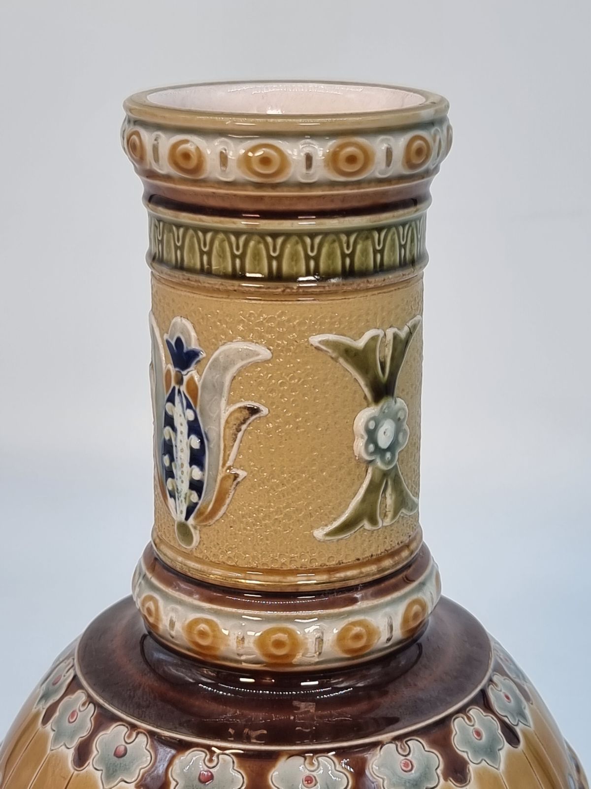 photo buy A Pair Of Late 19th Century German Pottery Vases, Made By The Mettlach Factory, Circa 1890