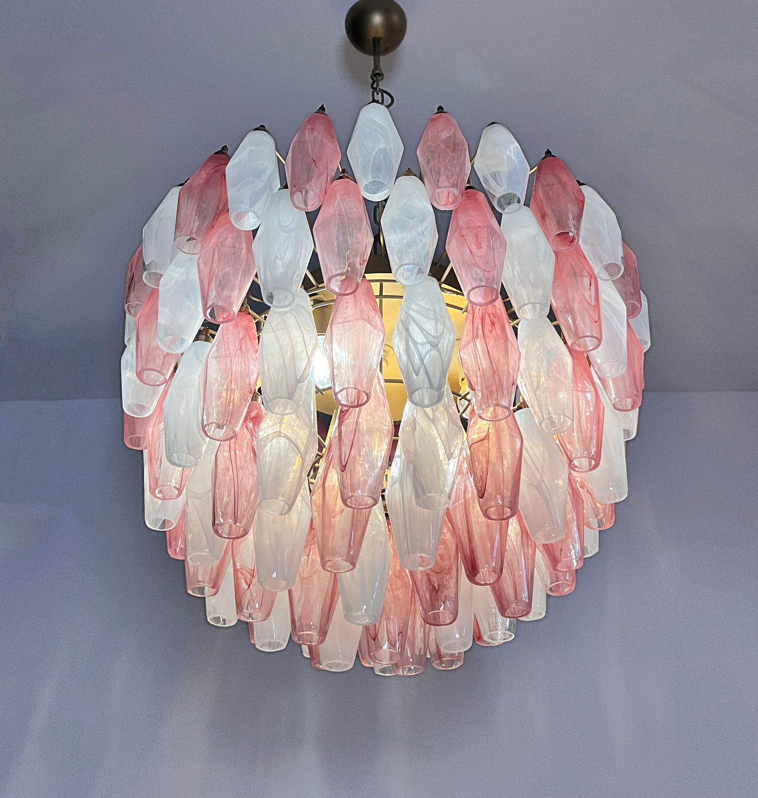 Amazing Murano Glass Candelier – 111  Multicolored Alabaster Poliedri photo for sale