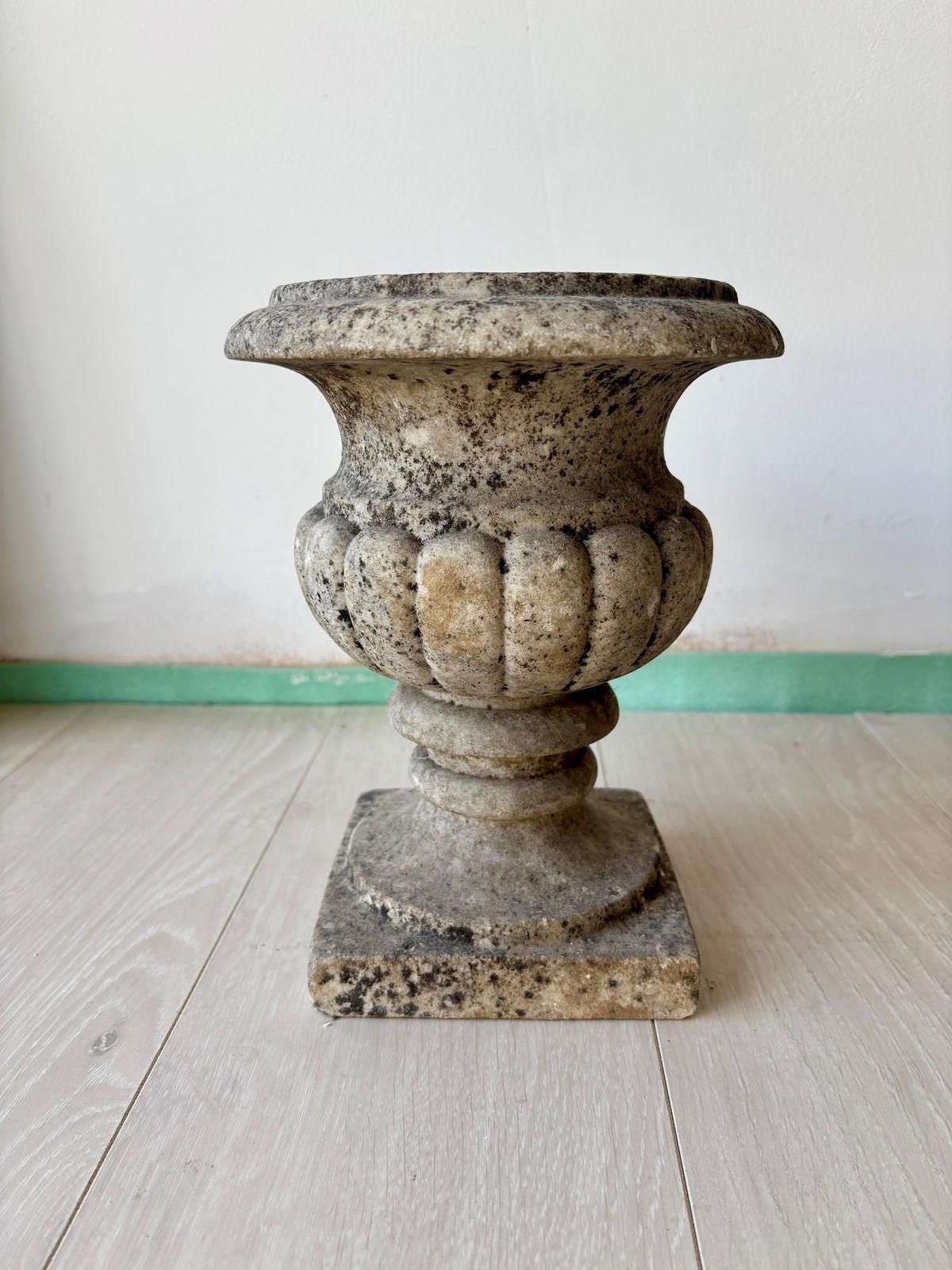 Weathered Antique French Marble Vase Urn photo furniture