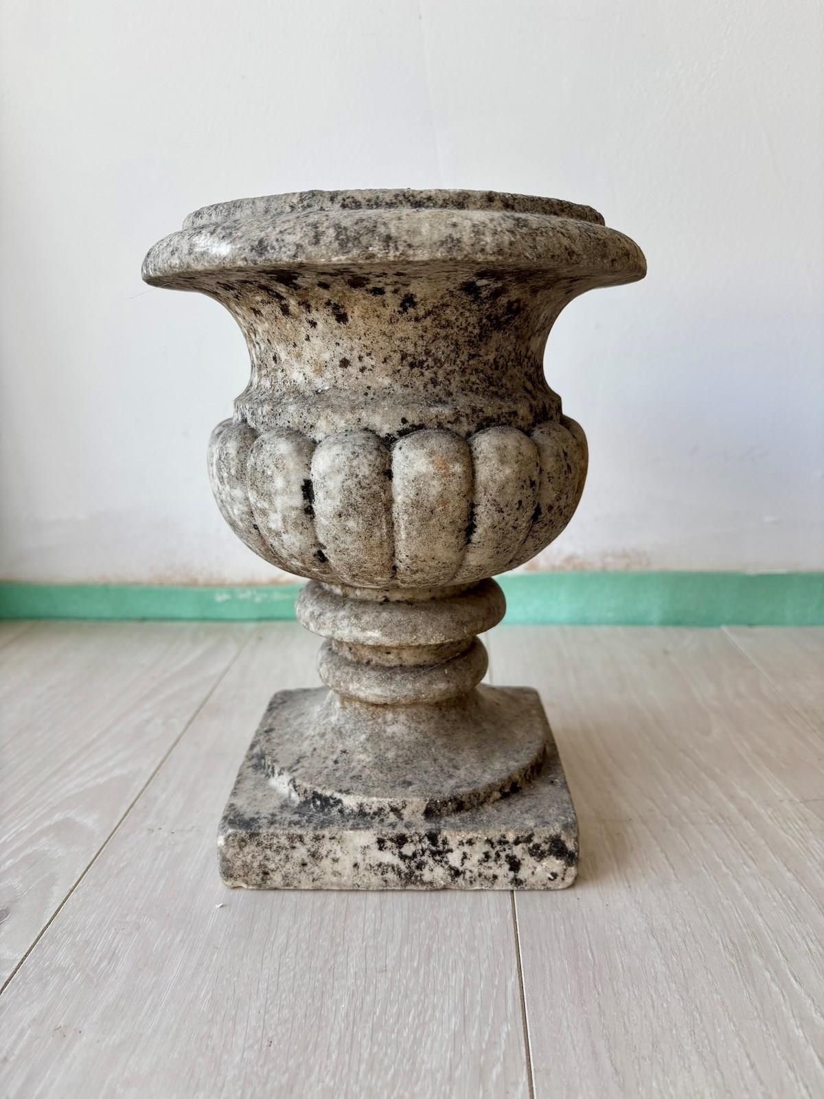 Weathered Antique French Marble Vase Urn photo for sale