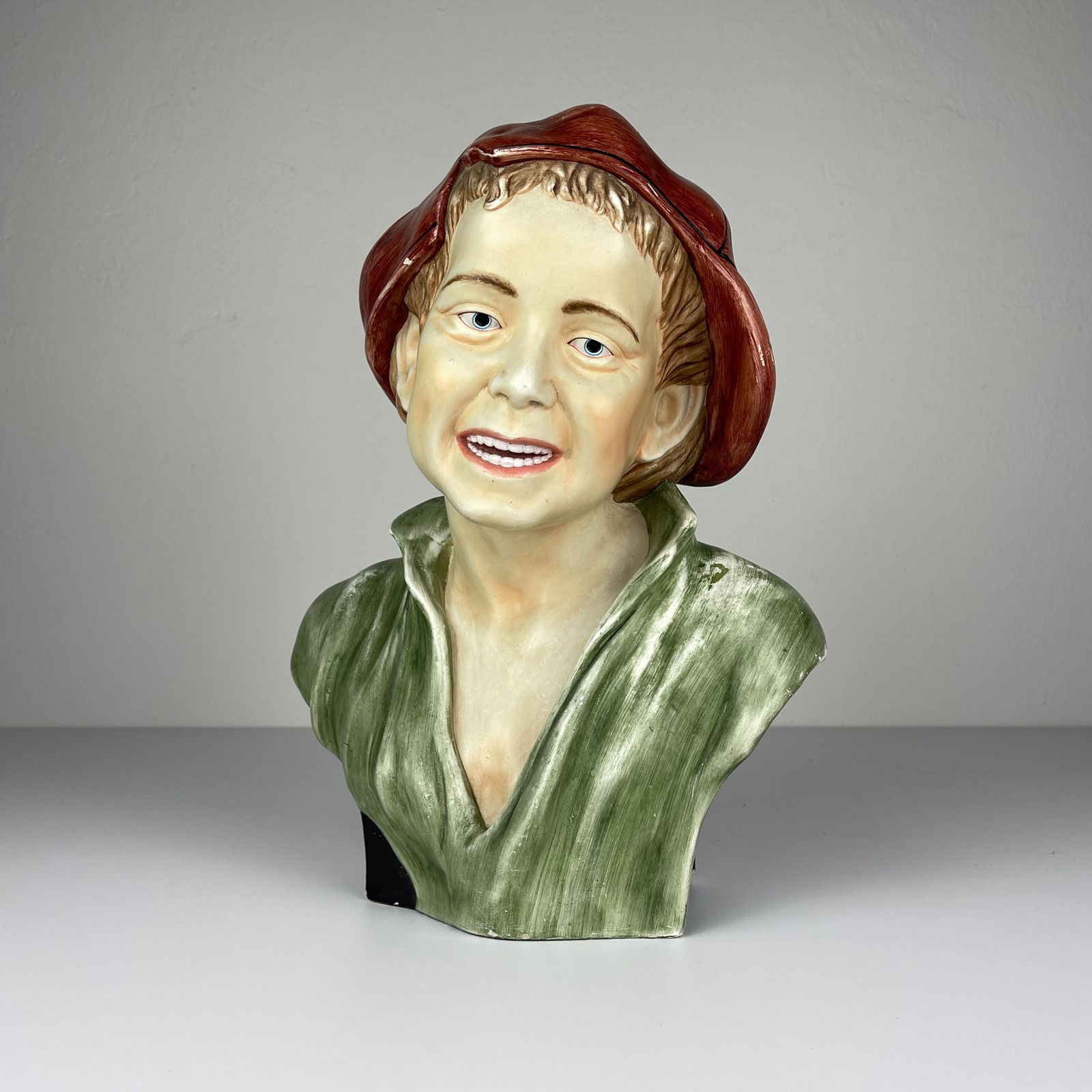 Vintage Terracotta Bust Boy, Coimbra, Portugal 1960s