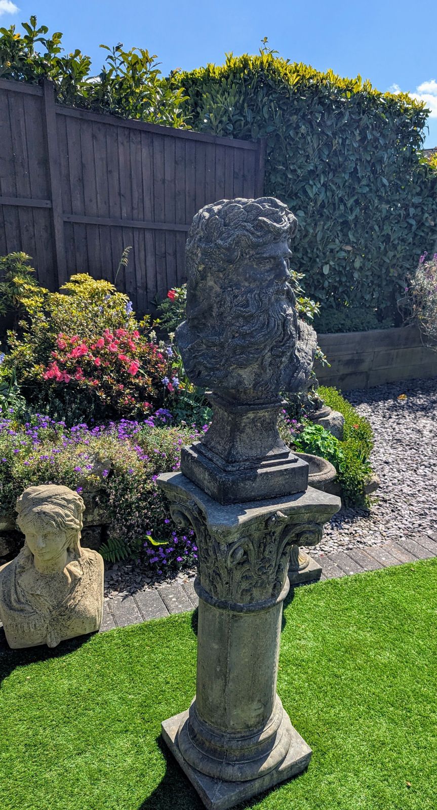 photo for sale Zeus Greek Sky Thunder God, Garden Ornament English Stone ,Delivery Available Via Our Sister Specialist Courier Company 0230.