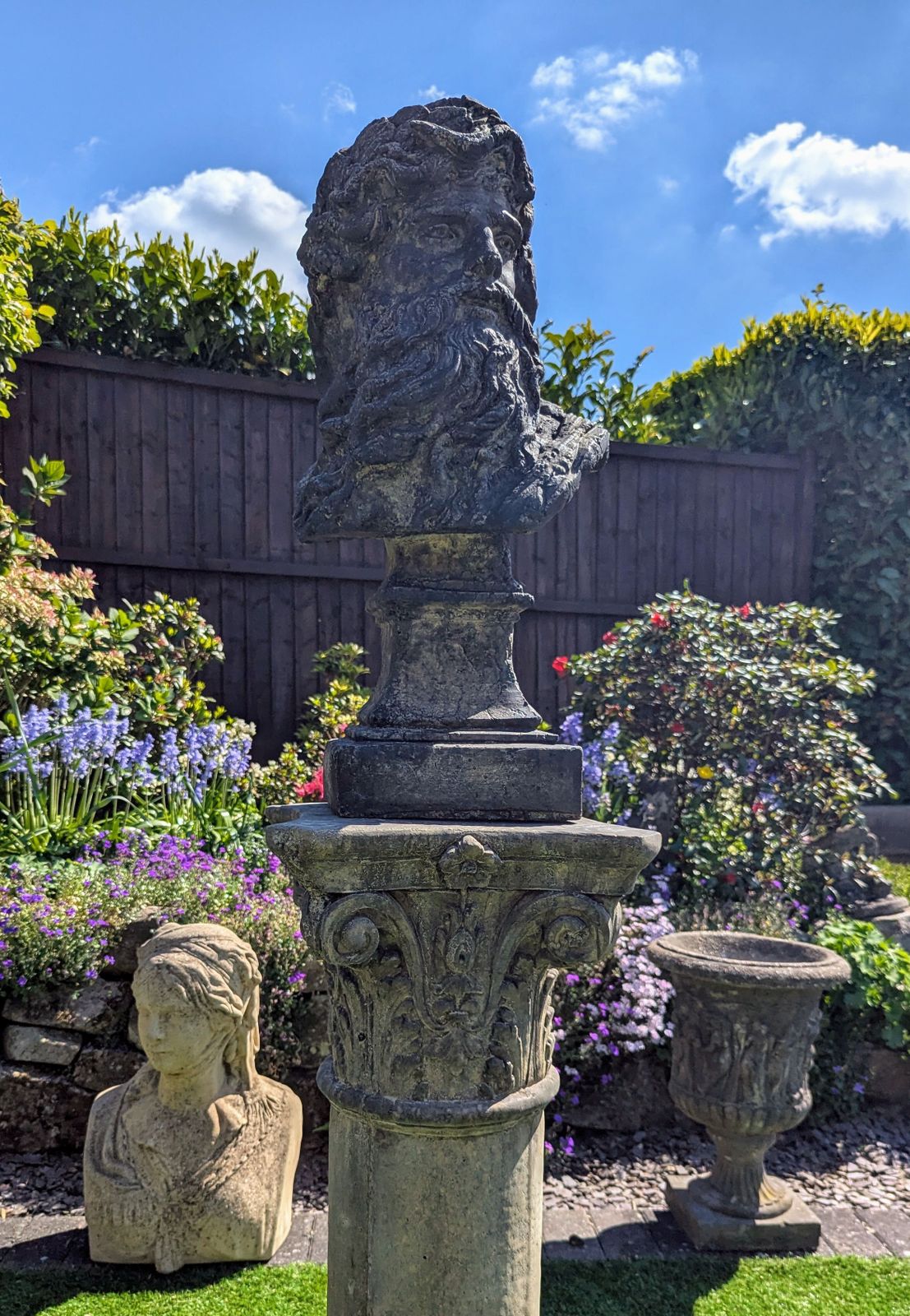 Home Decor Zeus Greek Sky Thunder God, Garden Ornament English Stone ,Delivery Available Via Our Sister Specialist Courier Company 0230. photo