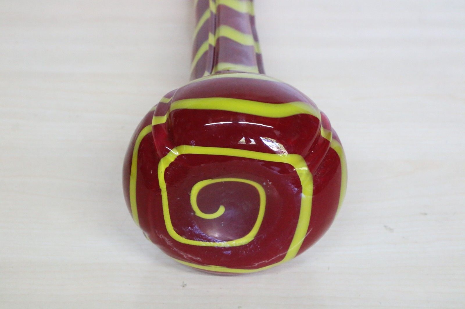 photo for sale Murano Large Vase Vintage Italian Very Striking Approx. 1960's Red And Yellow