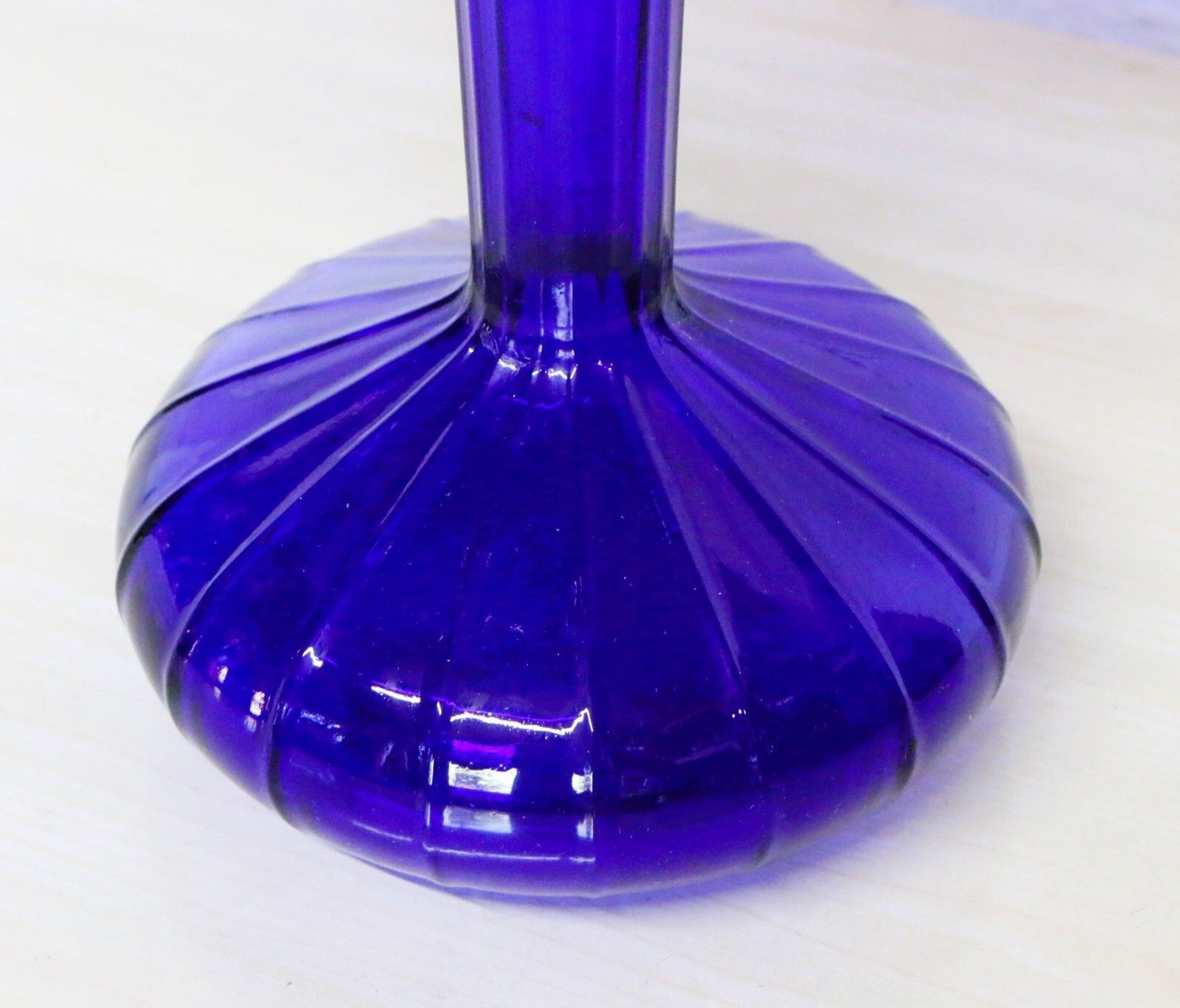 Large Vase Vintage Italian Cobalt Blue Glass Vase Very Striking Approx. 1960's. photo 80.0