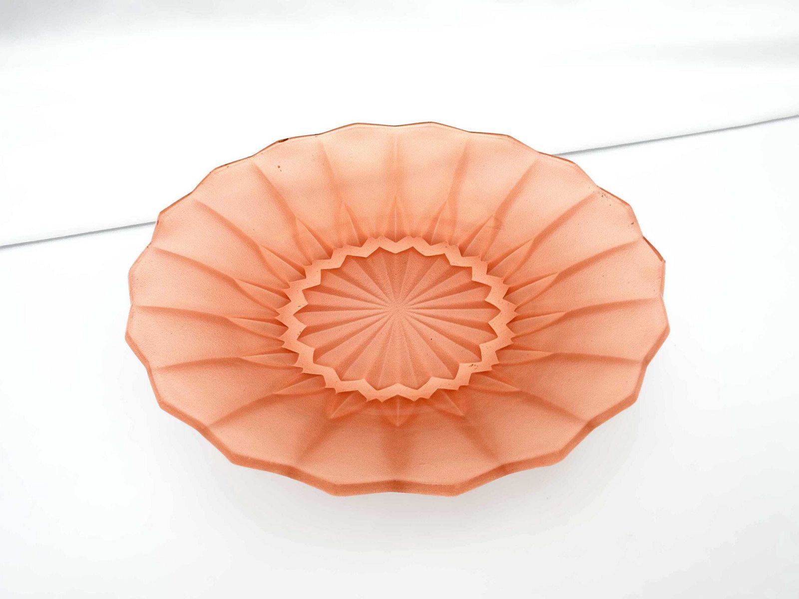Pink Glass Art Deco Plates Pair Vintage Glassware Kitchenware Tableware 1930s Home Decor photo buy