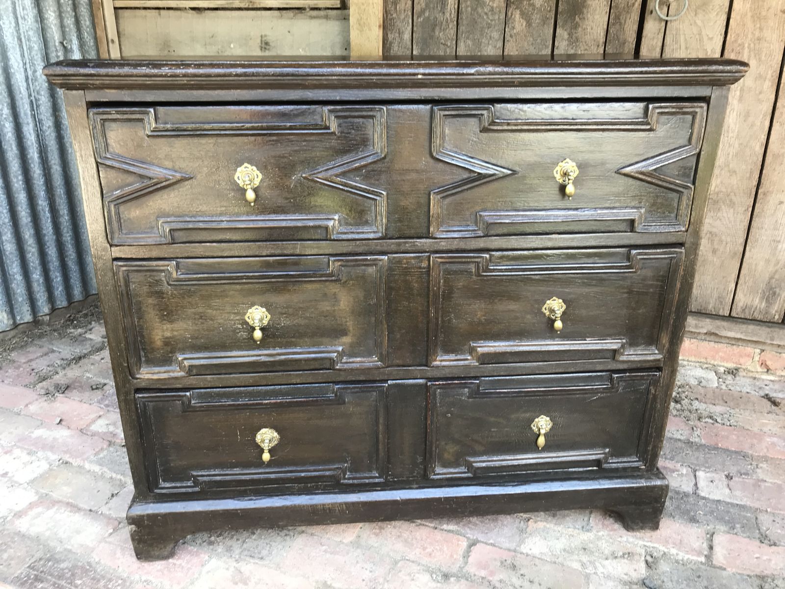 17th Century Oak Continental Chest Of Drawers. photo vintage
