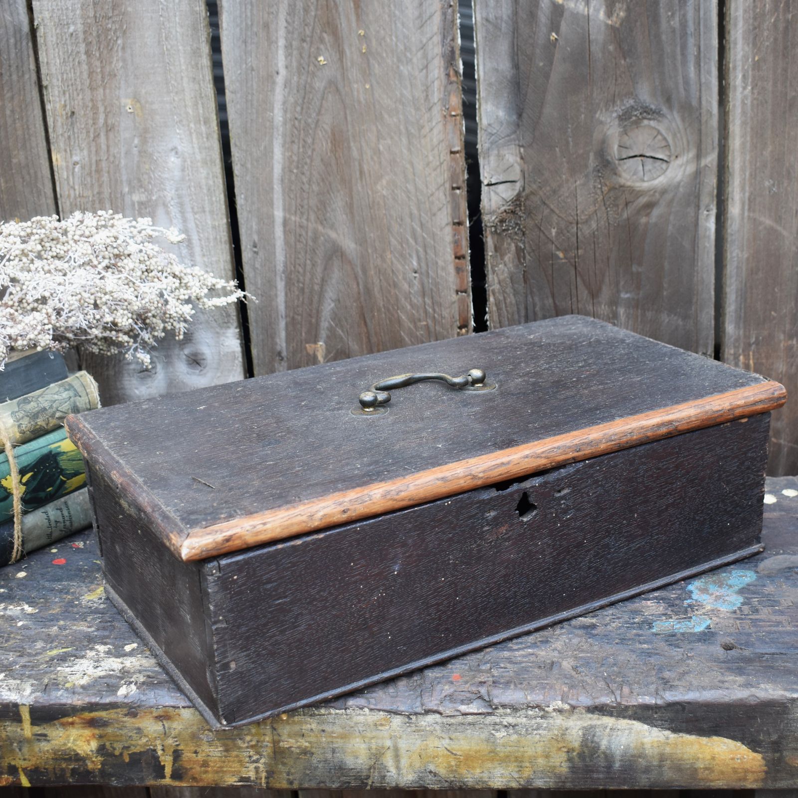 Antique 18th Century Daniel Dolley Ironmongers Drapers Oak Candle Box Case photo furniture