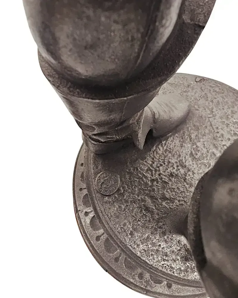 photo for sale A Rare Pair Of 19th Century Spelter Figural Cavalier Sculptures