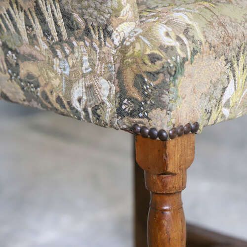 Bespoke Child’s Throne Chair   Oak & Exquisite Upholstery   English Early 20th‑Century photo vintage