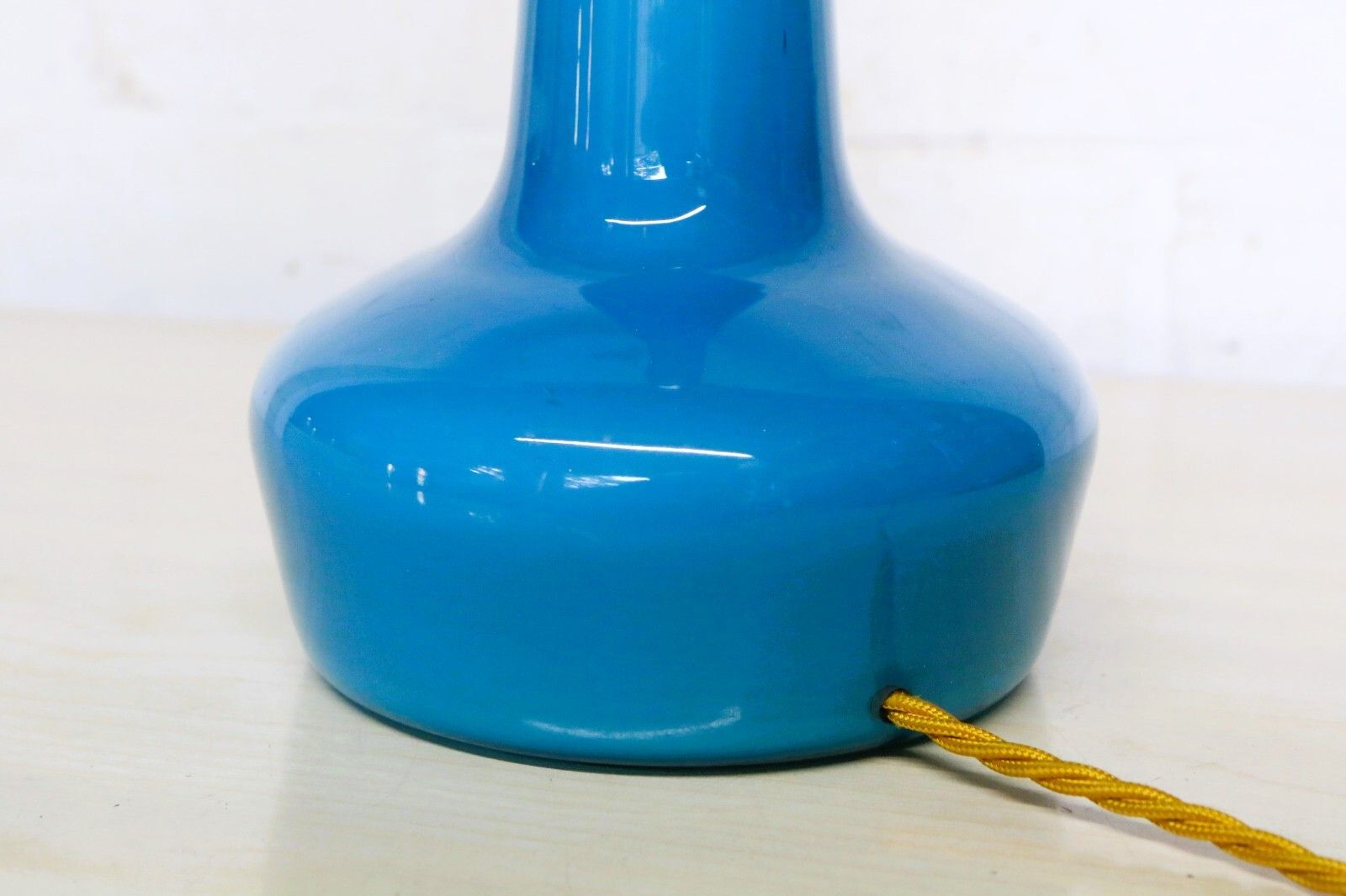Table Lamp Original Holmegaard 1960's Danish Glass Blue Lamp Le Klint Era photo Lighting