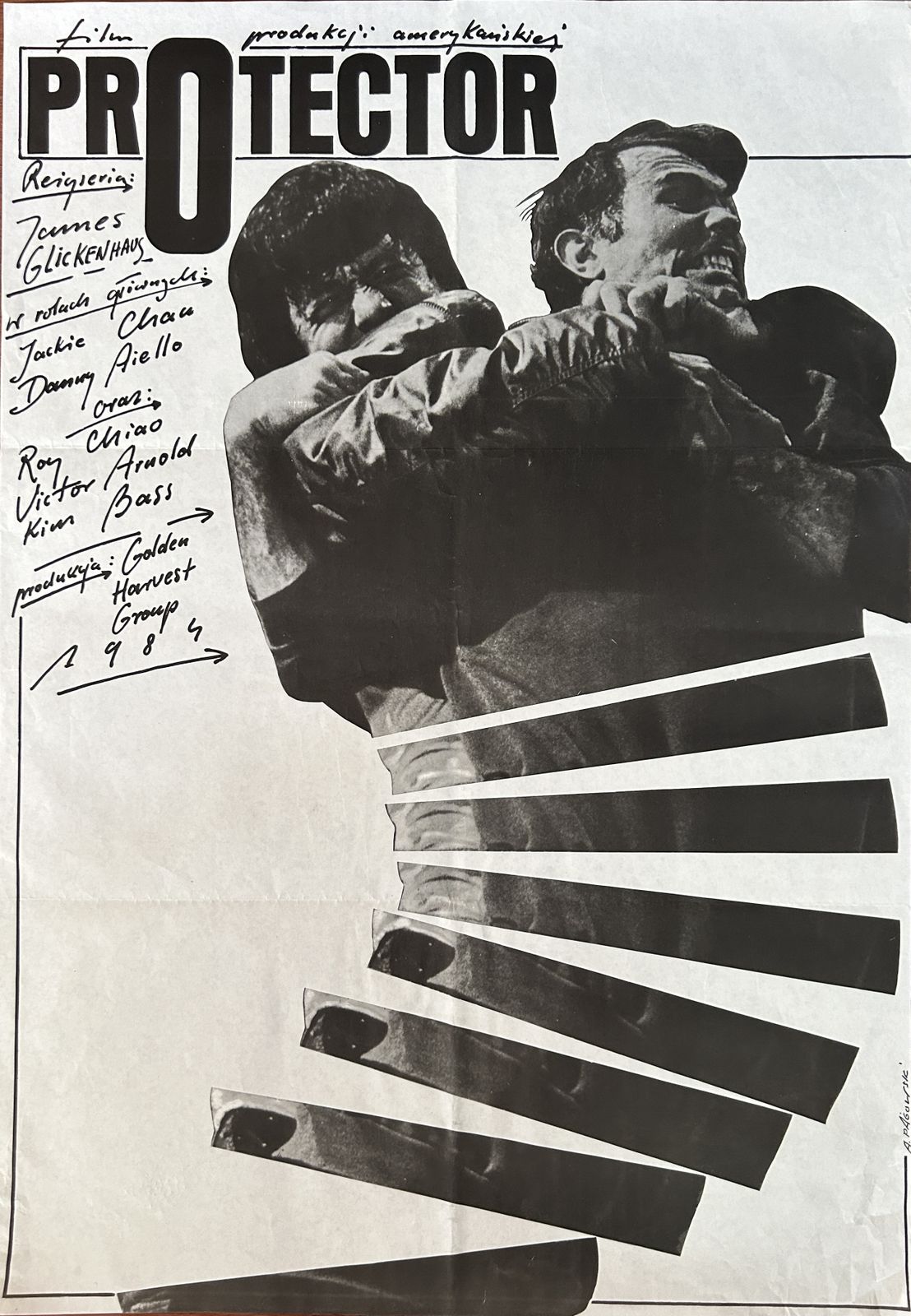 Original Polish Film Poster The Protector, Andrzej Pagowski, 1986 photo furniture