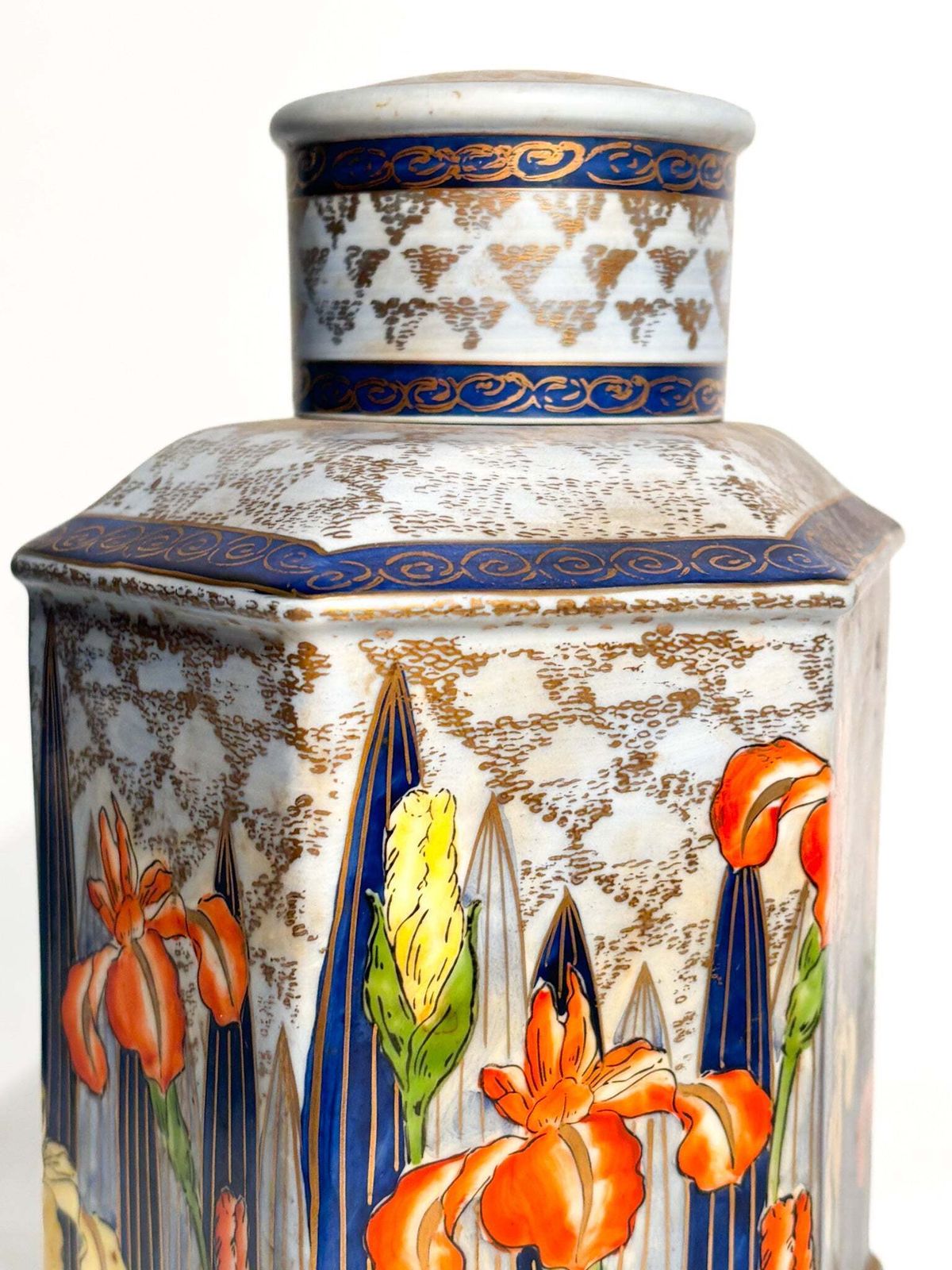 Home Decor Potiche Art Nouveau Vase In Italian Hand Painted Ceramics From The 1920s photo