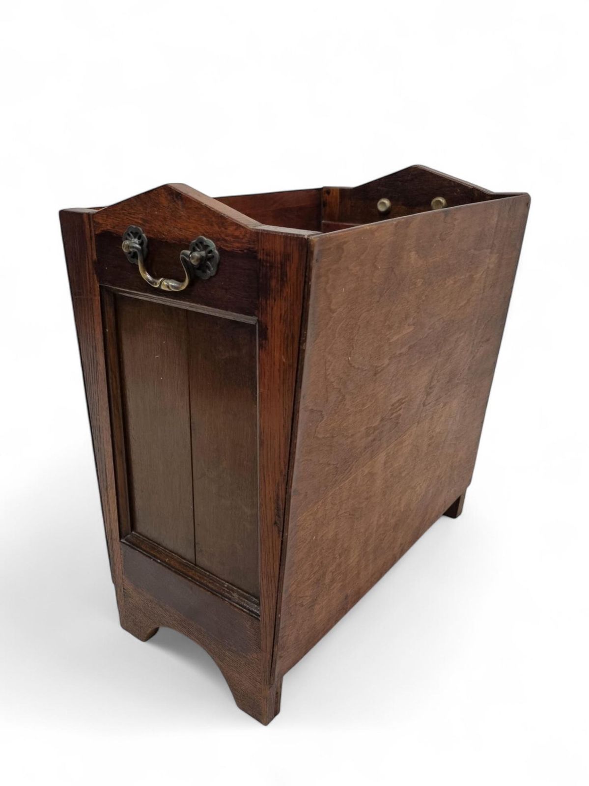 Antique Oak Magazine Rack / Brown Oak C1920 photo for sale