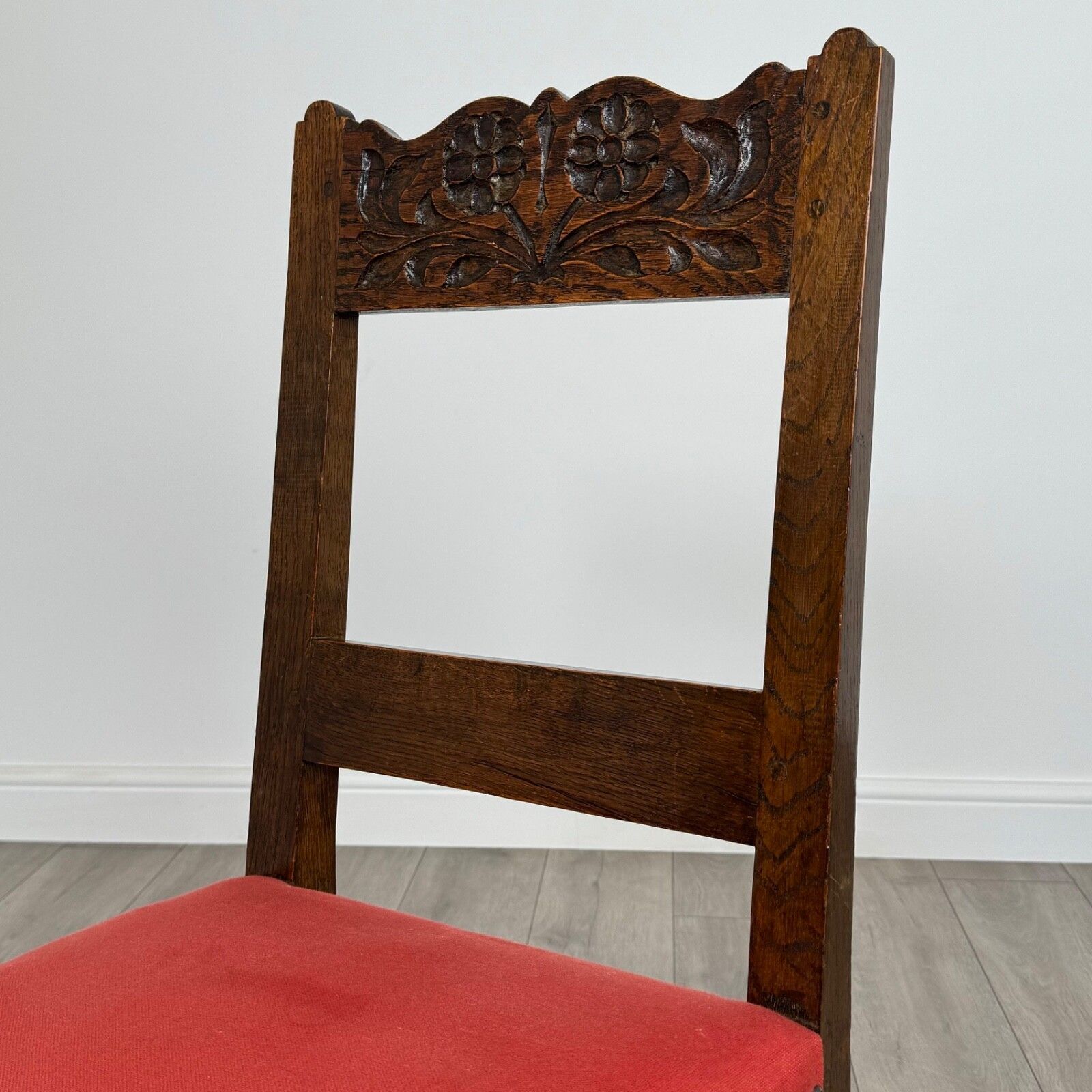 Antique 20th Century Set Of 6 Carved Oak Dining Chairs photo Furniture