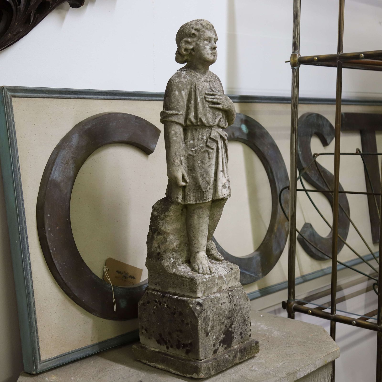 Footsteps In Time: 19th Century Marble Statue Child Of The Eternal Spring photo Art