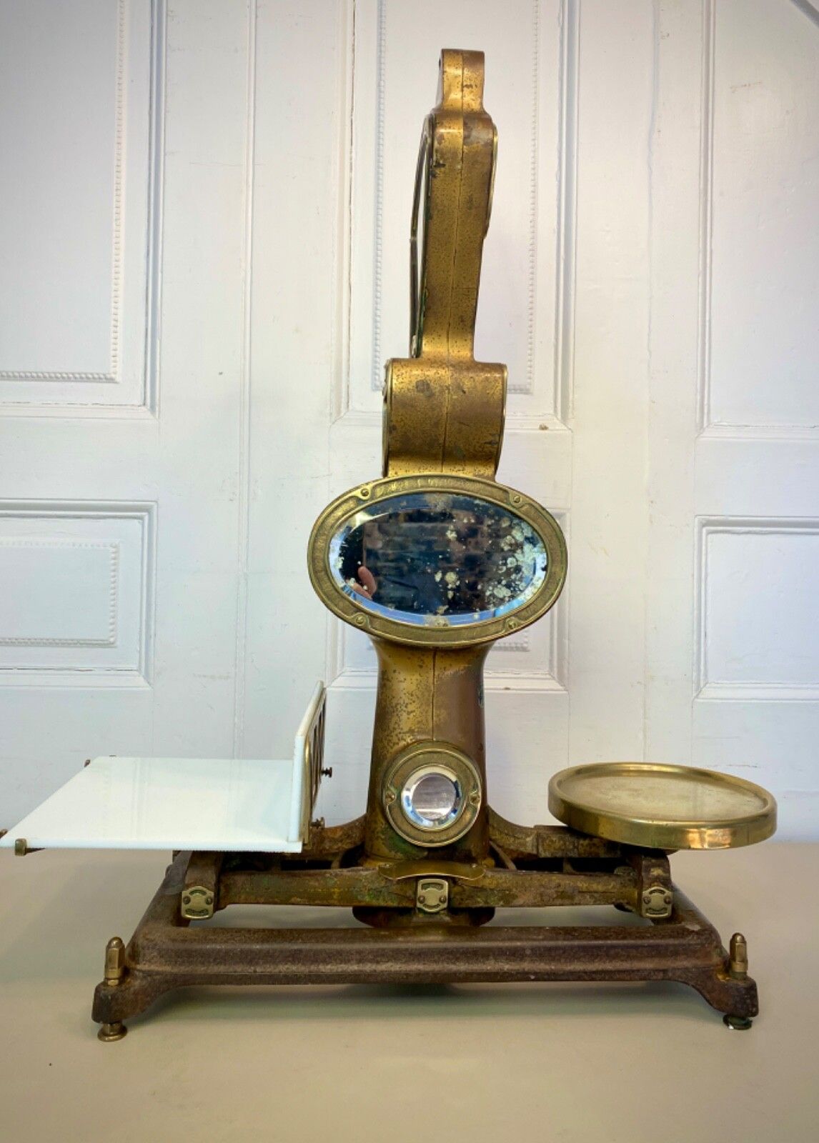 Antique Large Brass Grocers Shop Counter Scales By 'The Automatic Scale Company' photo Home Decor
