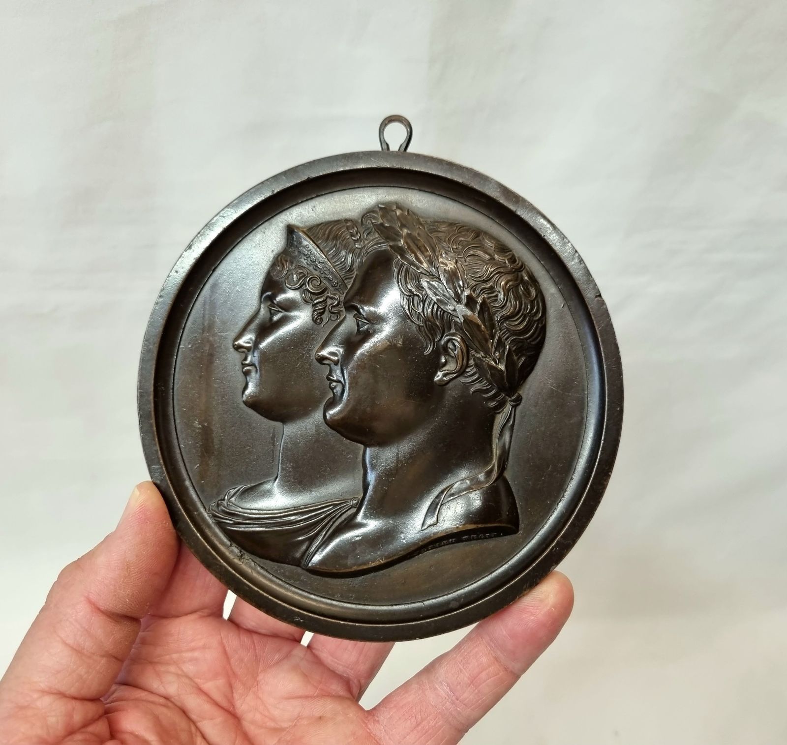 photo furniture A Fine Early 19th Century Pair Of Beautifully Cast Bronze Wall Hanging Plaques Of Napoleon Bonaparte And Marie Louise, Empress Of France.
