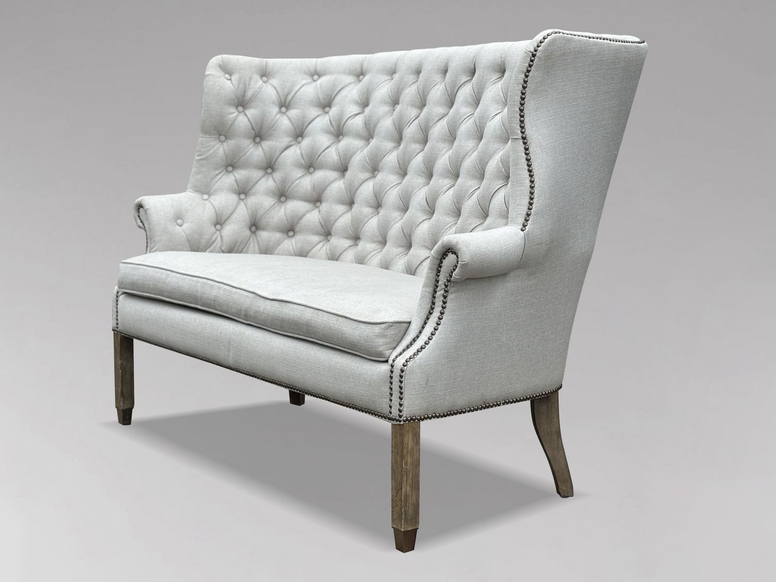20th Century Upholstered High Wing Back 2 Seater Settee photo for sale