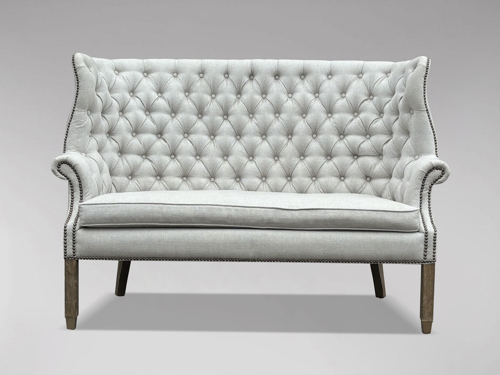 20th Century Upholstered High Wing Back 2 Seater Settee