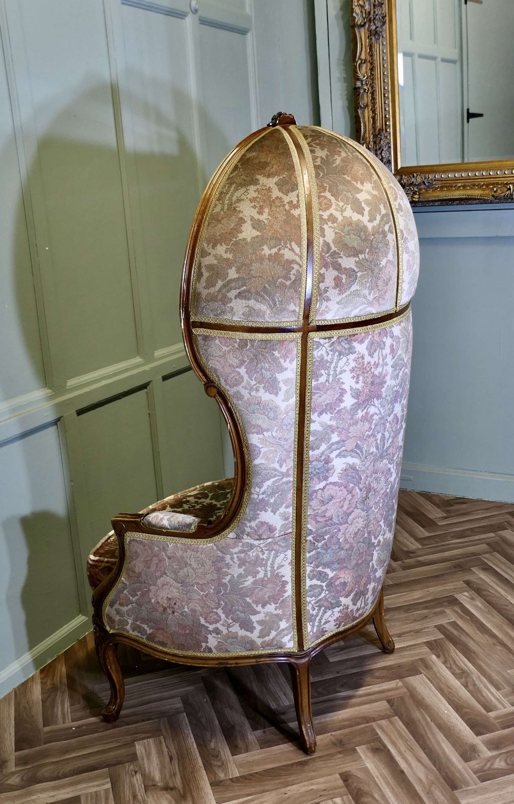 Velvet Upholstered Hall Porters Or Boudoir Chair photo 1920.0