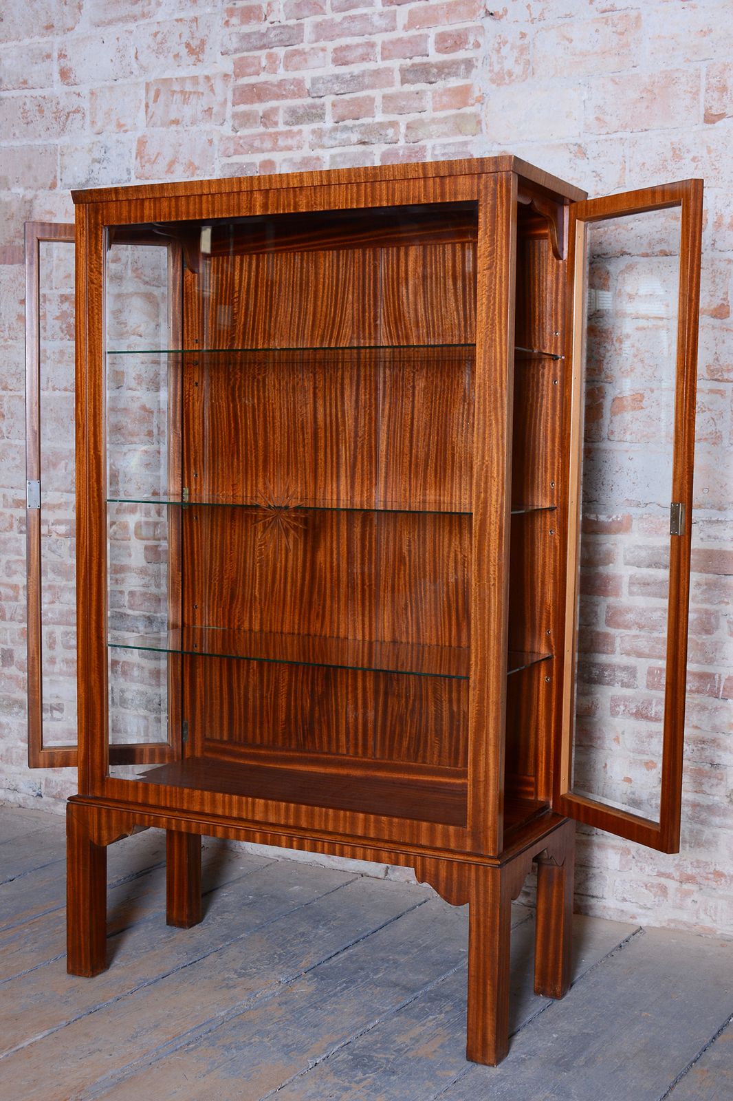 Restored Art Deco Display Cabinet, Mahogany And Glass, Polished, Czech, 1930s photo Furniture