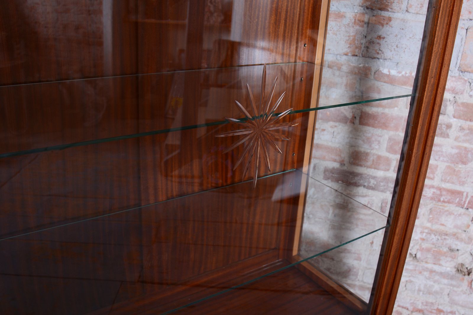 Restored Art Deco Display Cabinet, Mahogany And Glass, Polished, Czech, 1930s photo vintage