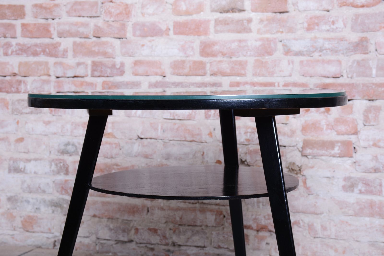 Restored Mid  Century Coffee Table, Beech, Oak, Glass, Polish, Czech, 1950s photo furniture