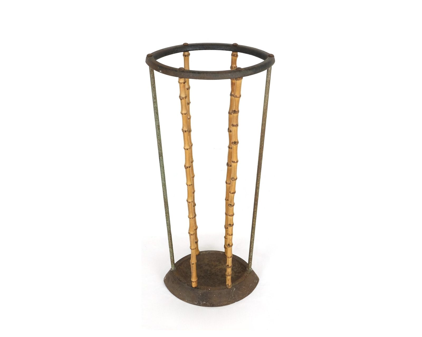 An Edwardian Cast Iron And Bamboo Stick Stand photo for sale