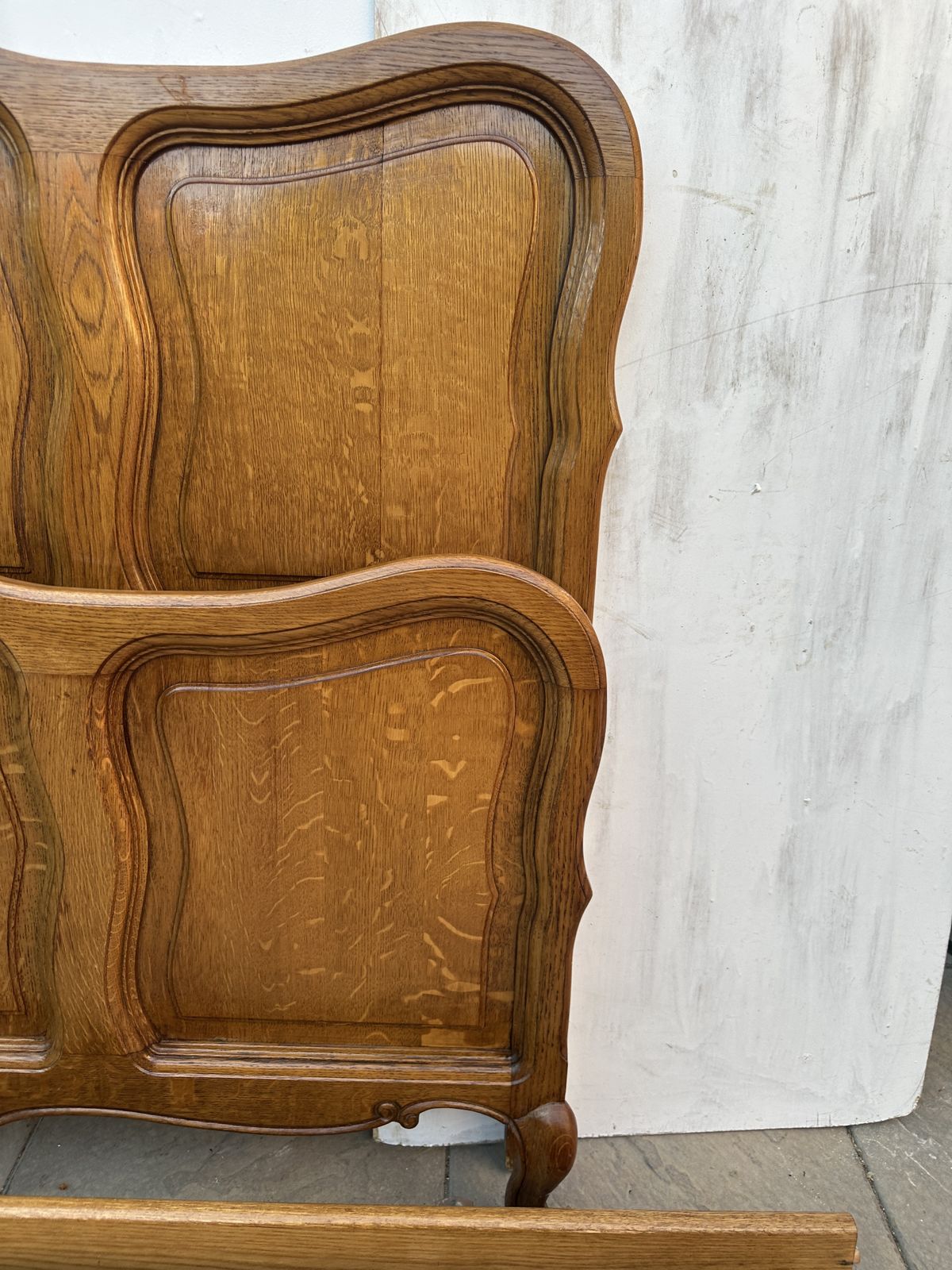 photo for sale Beautiful French Louis XV Antique Style Oak Double Bed Frame – Great Condition