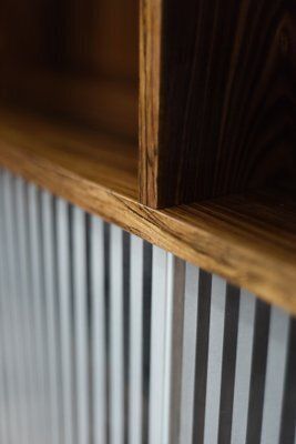 Mid Century Modern Scandinavian Rosewood Highboard With Glass, 1960s photo vintage
