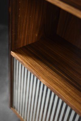 photo vintage Mid Century Modern Scandinavian Rosewood Highboard With Glass, 1960s
