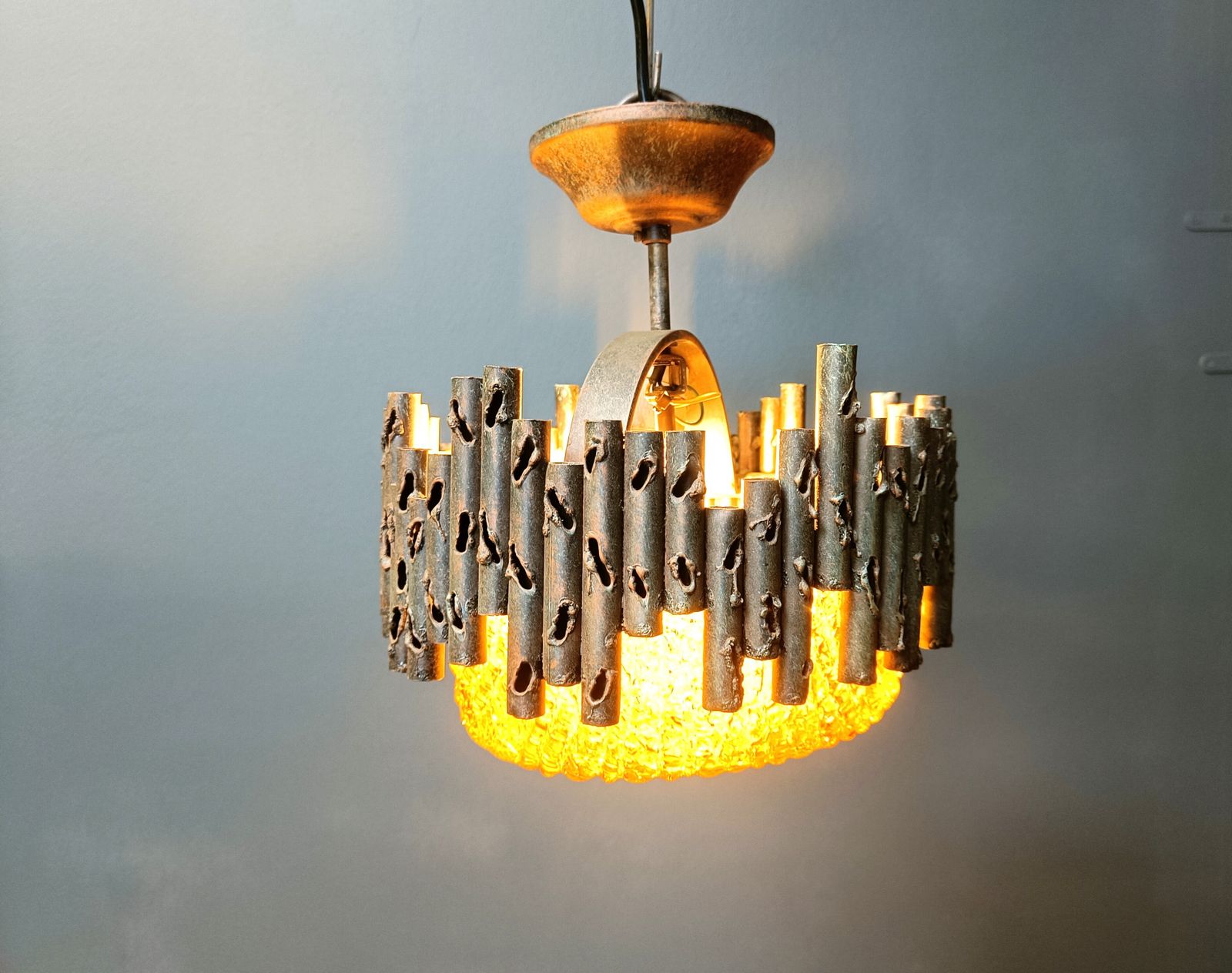 Brutalist Pendant Lights By Marcello Fantoni, 1960s photo furniture