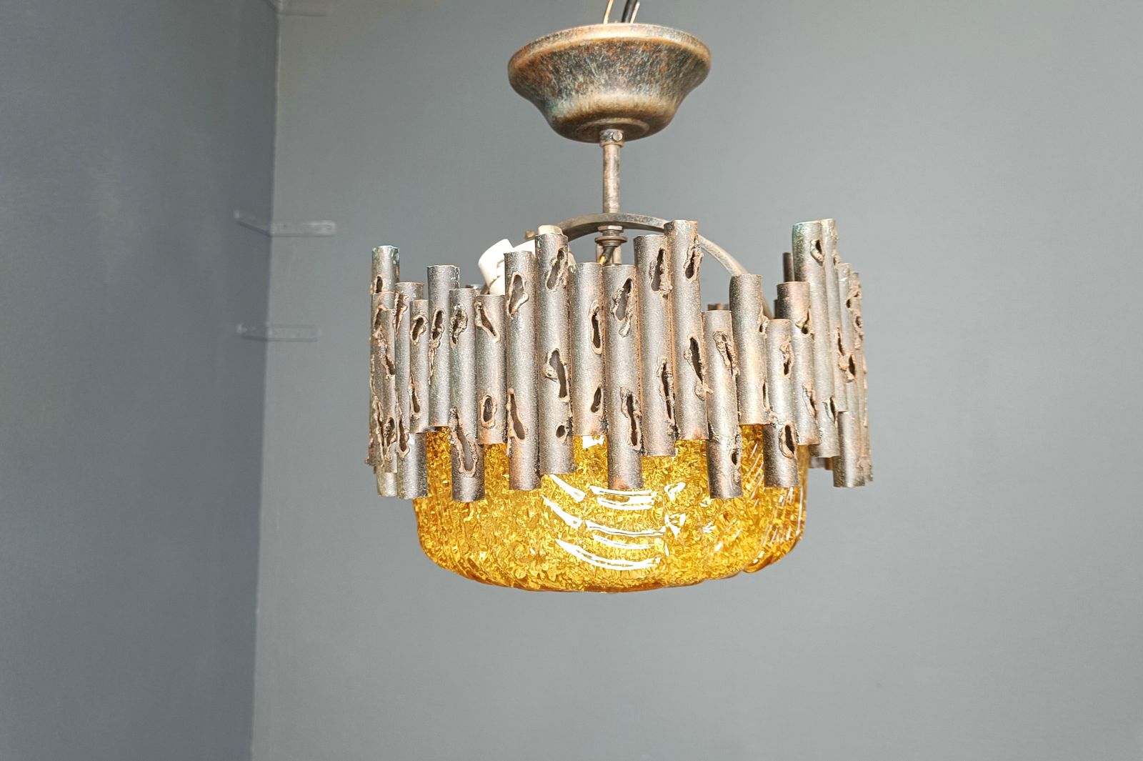 photo furniture Brutalist Pendant Lights By Marcello Fantoni, 1960s