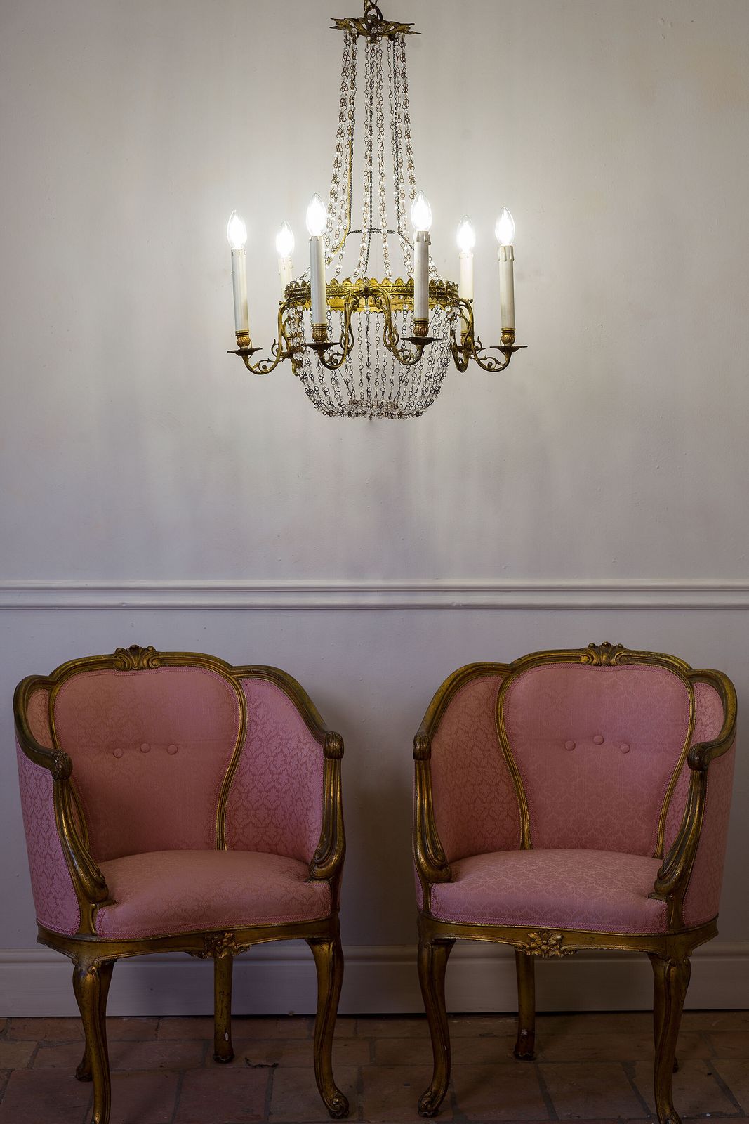 photo furniture Antique French Empire Balloon Style Chandelier   6 Lights.